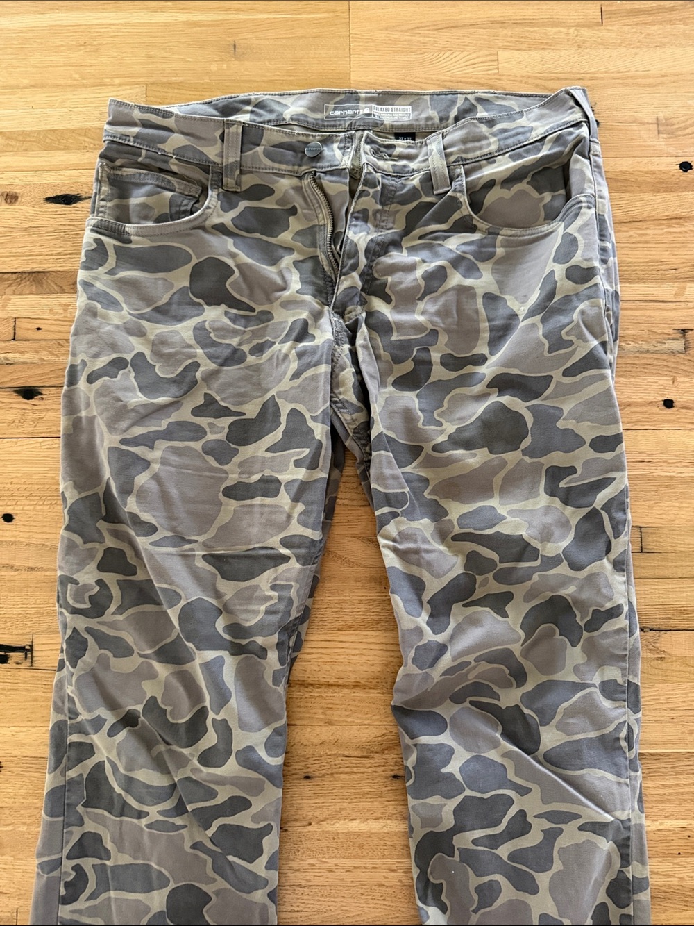 CarharttMen's Gray Camo Relaxed Straight Fit Pants 33x44